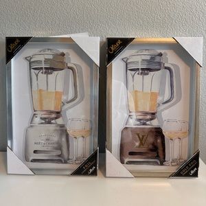 Brand New Framed Oliver Gal Art Designer Blender Cocktails